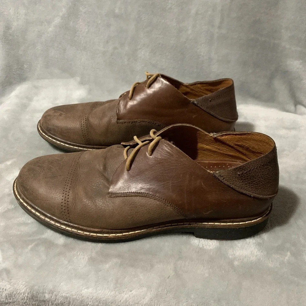 OluKai Walino Shoes Mens Size‎ 10 Brown Leather Oxford Dress Rubber Sole 10257